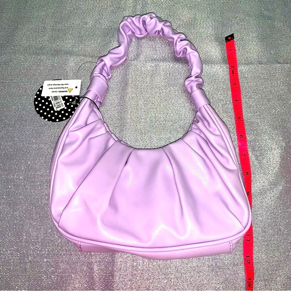 Olivia and Kate Lilac Purple Mini Faux Leather Ruched Purse – NWT - Picture 2 of 3